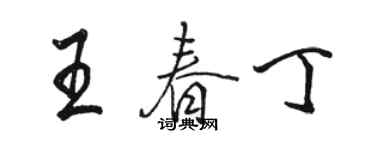 駱恆光王春丁行書個性簽名怎么寫