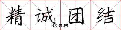 袁強精誠團結楷書怎么寫