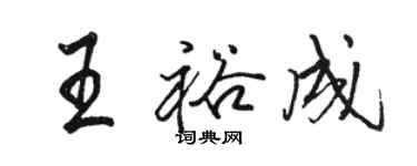 駱恆光王裕成行書個性簽名怎么寫