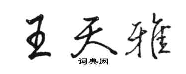 駱恆光王天雅行書個性簽名怎么寫
