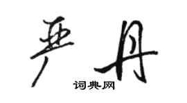 駱恆光嚴丹行書個性簽名怎么寫