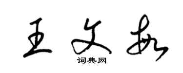 梁錦英王文敏草書個性簽名怎么寫