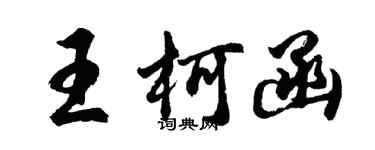 胡問遂王柯函行書個性簽名怎么寫