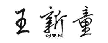 駱恆光王新童行書個性簽名怎么寫