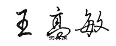 駱恆光王高敏行書個性簽名怎么寫