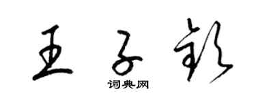 梁錦英王子欽草書個性簽名怎么寫