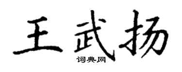 丁謙王武揚楷書個性簽名怎么寫