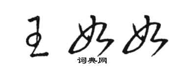 駱恆光王如如草書個性簽名怎么寫