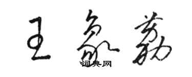 駱恆光王象荔草書個性簽名怎么寫