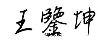 王正良王鑑坤行書個性簽名怎么寫