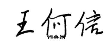 王正良王何信行書個性簽名怎么寫