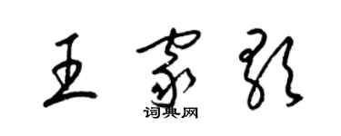 梁錦英王家歌草書個性簽名怎么寫
