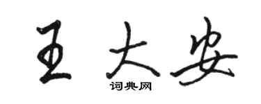 駱恆光王大安行書個性簽名怎么寫