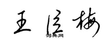 梁錦英王臣梅草書個性簽名怎么寫