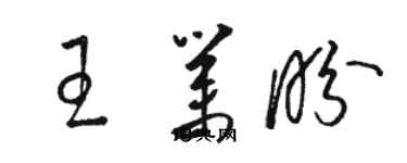 駱恆光王業盼草書個性簽名怎么寫