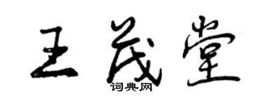 曾慶福王茂堂行書個性簽名怎么寫