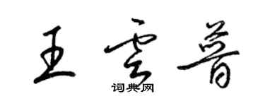 梁錦英王雲普草書個性簽名怎么寫