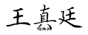 丁謙王真廷楷書個性簽名怎么寫
