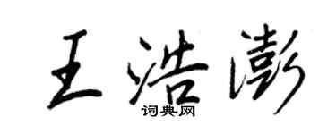 王正良王浩澎行書個性簽名怎么寫