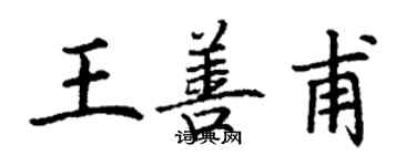 丁謙王善甫楷書個性簽名怎么寫