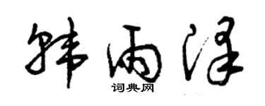 曾慶福韓雨澤草書個性簽名怎么寫