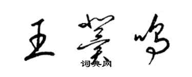 梁錦英王冀鳴草書個性簽名怎么寫