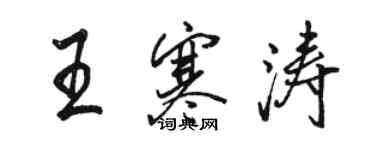 駱恆光王寒濤行書個性簽名怎么寫