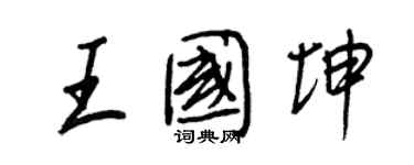 王正良王國坤行書個性簽名怎么寫
