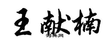 胡問遂王獻楠行書個性簽名怎么寫