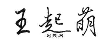 駱恆光王起萌行書個性簽名怎么寫