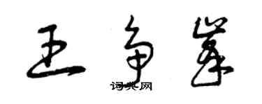 曾慶福王爭峰草書個性簽名怎么寫