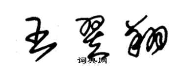 朱錫榮王翌翔草書個性簽名怎么寫