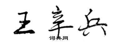 曾慶福王辛兵行書個性簽名怎么寫