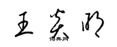 梁錦英王炎明草書個性簽名怎么寫