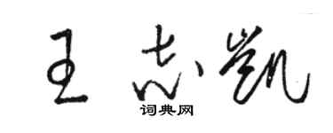 駱恆光王志凱草書個性簽名怎么寫