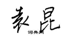 王正良袁昆行書個性簽名怎么寫