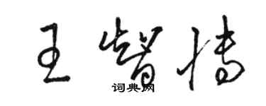 駱恆光王智博草書個性簽名怎么寫