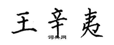 何伯昌王辛夷楷書個性簽名怎么寫
