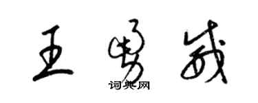 梁錦英王勇威草書個性簽名怎么寫