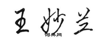 駱恆光王妙蘭行書個性簽名怎么寫