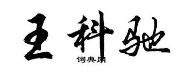 胡問遂王科馳行書個性簽名怎么寫