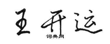 駱恆光王開運行書個性簽名怎么寫