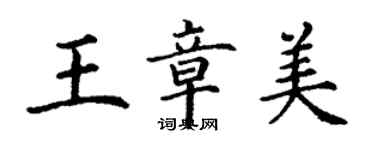 丁謙王章美楷書個性簽名怎么寫