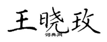 丁謙王曉玫楷書個性簽名怎么寫