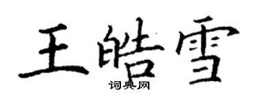 丁謙王皓雪楷書個性簽名怎么寫