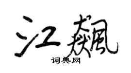 王正良江飈行書個性簽名怎么寫