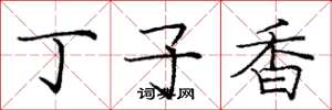 龐中華丁子香楷書怎么寫