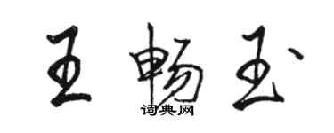 駱恆光王暢玉行書個性簽名怎么寫