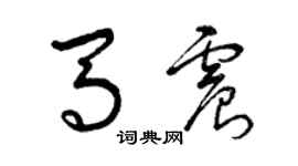 曾慶福馬震草書個性簽名怎么寫