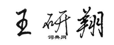 駱恆光王研翔行書個性簽名怎么寫